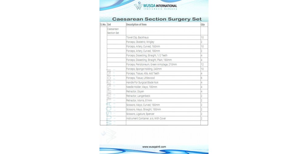 Caesarean Section Set